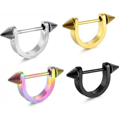 2021 noble fashion ethnic style titanium steel breast ring earrings sexy pierced jewelry