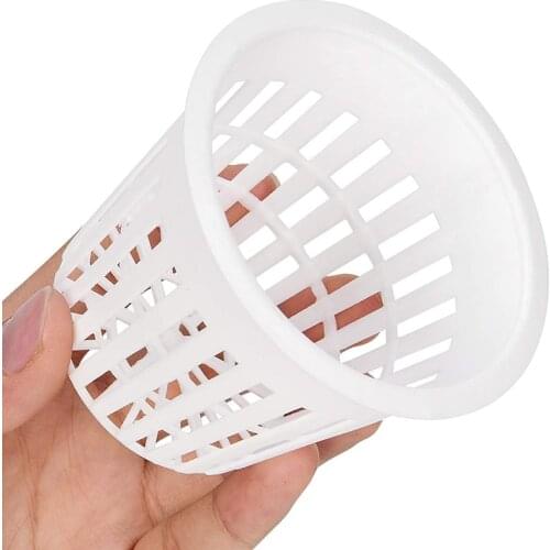 3 Inch Net Cup Hydroponic Tank 50Pack Hydroponic Planting Basket Used for Hydroponics Slotted Mesh Black and White