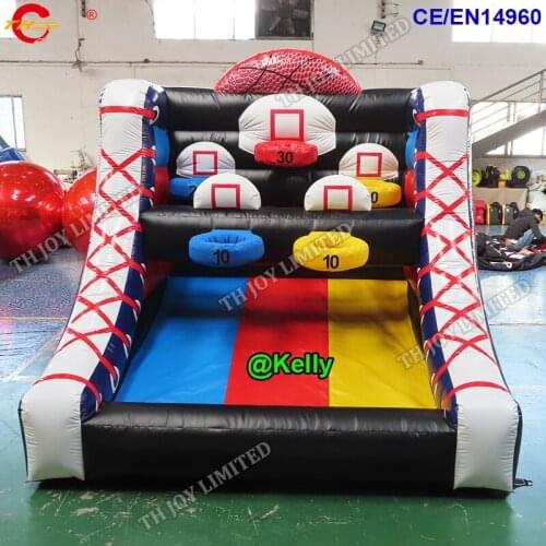 3x3x3mH custom made inflatable basketball game basketball shooting tossing game, popular carnival inflatable small games