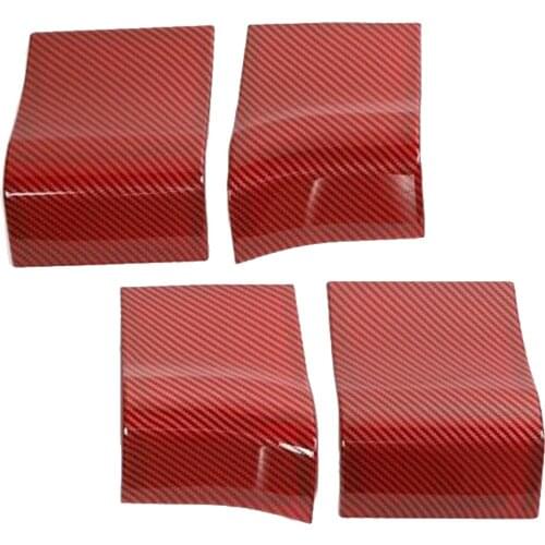 4pcs/Set Red Car Interior Door Handle Panel Cover Trim Carbon Fiber Style Fit for Ford F150 2015 2016 2017 2018 2019 2020 2021