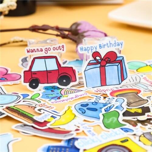 40pcs Creative kawaii Hand drawn everyday life scrapbooking stickers /decorative sticker /DIY craft photo albums/Children