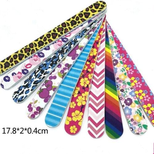 50pcs random Nail File Professional Grit Sandpaper Finger Tips UV Gel Polish Buffing Files Manicure Tools