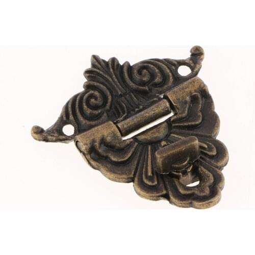 6 Sets Box Suitcase Hasp Latch Buckles Wooden Box Lock Bronze Tone Home DIY Antique Lock