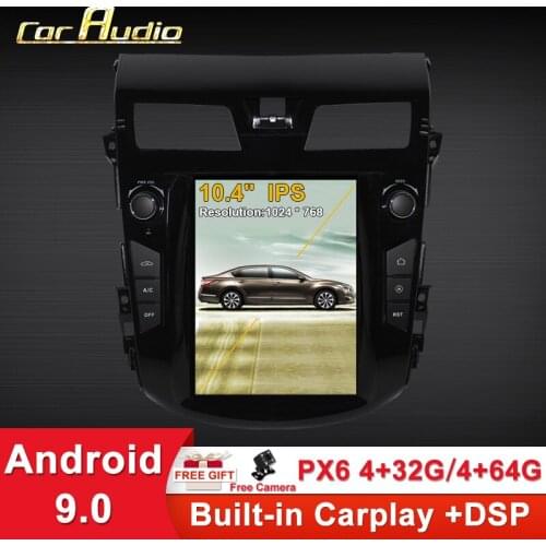 6 Core PX6 Android 9.0 RAM 4G ROM 64 G Tesla Style Vertical Screen GPS Navigation Car Multimedia for Nissan Teana/Altima 2013