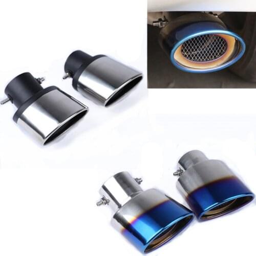 Car Auto Round Exhaust Muffler Tip Stainless Steel Universal Pipe Chrome Trim Modified Car Rear Tail Throat Exhause Liner