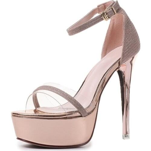 Sandals Women Summer Bridal Car Show Shoes High-heeled 12cm ,Thick Bottom Platforms Thin Heels Ladies Shoes 2021 New