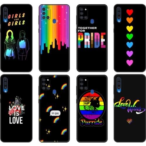 Black tpu Case For Samsung Galaxy A50 50S A30S A10 A01 A11 A21S A31 A41 A51 A71 M21 M30S S10 LITE Gay Lesbian LGBT Rainbow Pride