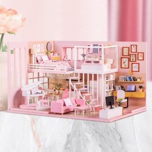 DIY house dream girl heart wood hand creative building model assembly toy gift