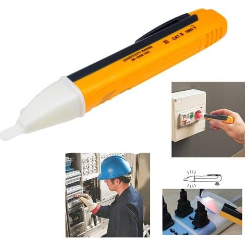 Electric Indicator 90-1000V Non-Contact Socket Wall AC Power Outlet Voltage Detector Sensor Tester Pen LED Light AC 110V-220V