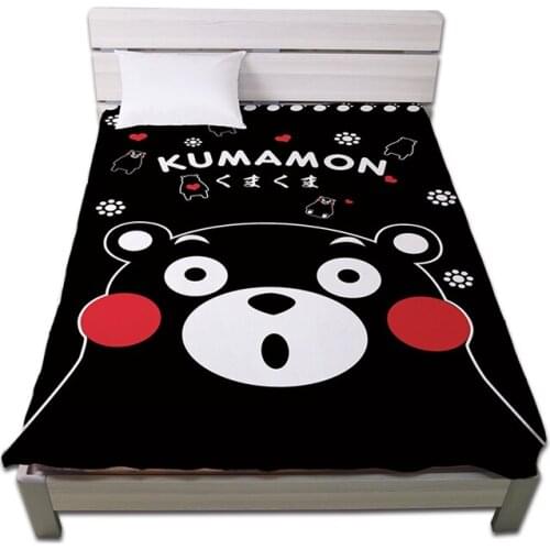 Anime JK Kumamoto Kumamon Cosplay Flannel 150*200cm Blanket Cartoon Bear on Bed Plush Sleep Cover Bedding Soft Warm Custom