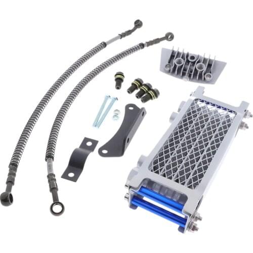 Sliver Engine Oil Cooler Kit Cooler Cooling Radiator for 125 140cc Motorcycle Pit Bike