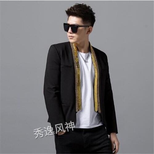 M-3XL!!! 2018 Trendy mens night club hand-made suit with fashionable suit. Singers costume