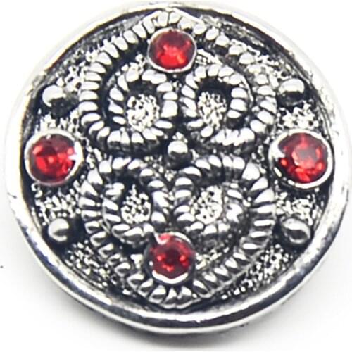 Fashion Rhinestone Alloy Snap Button Charms For DIY Jewelry