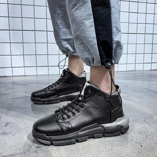 Leather Shoes Men Zapatos Hombre Casual Shoes Men Sapato De Couro Masculino Mens High Top Sneakers Mens Boots Sport Leather