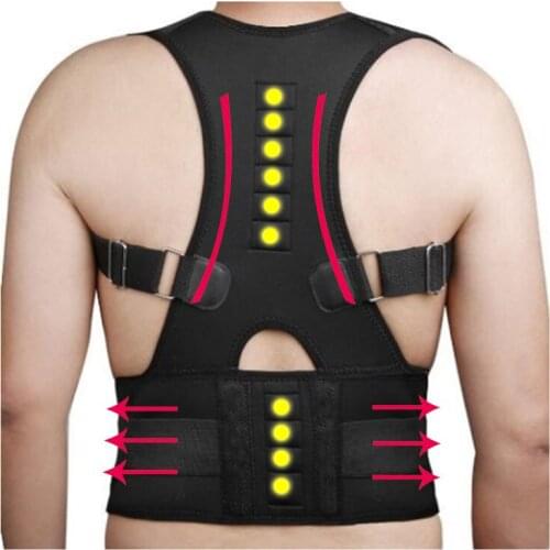 Nylon Orthopedic Back Support Belt with 10 pcs Magnets Medical Corsets Wrap for Recovery Workout Herniated Disc Pain Relief