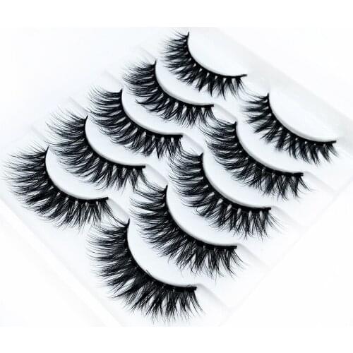 New 5 pairs Handmade 3d mink lashes long thick False Eyelashes Cross Messy Dense Natural Eye Lashes Stage Makeup False Eyelashes