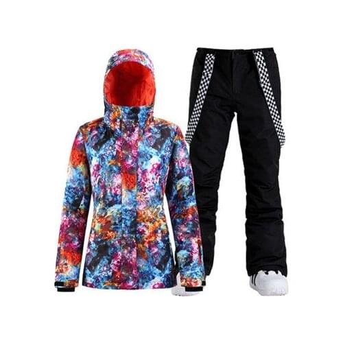 New Ski Suit Women WInter Snowboard Set Windproof Waterproof Outdoor Sport Wear Super Warm Clothing Trouser Mountain Suit Set