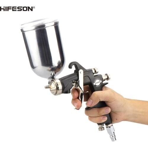 HIFESON High Quality 132G Top Suction Pneumatic Spray Gun Paint Spray Gun 400CC Lower Pot 1.3MM Caliber Sprayer