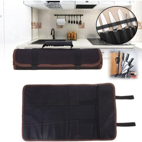 Portable Chef Cutter Bag Roll 14 Pockets with Handles Carry Case Kitchen Storage Bags ALI88