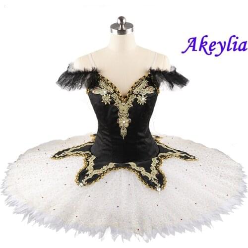 Black Gold Professional Classical Ballet Tutu Competition Ballet Tutu YAGP Tutus Ballet For Girl Pancake Costumes Dress Serrated