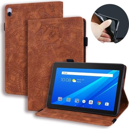 Embossed Flip Cover For Lenovo Tab M10 Case P10 Case TB-X605L TB-X605F For Lenovo Tab P10 M10 TB-X705L TB-X705F Case 10 1 Caqa