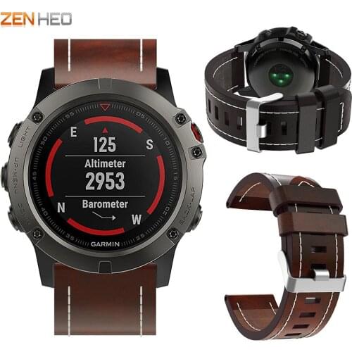 26mm Genuine Leather Strap For Garmin Fenix 5X 6X Pro Smart Watch Band Replacement Watchband For Garmin Fenix 5X Plus