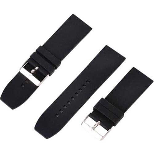 16mm - 28mm Waterproof Solid Soft Silicone Buckle Watch Strap Band Replacement Wearable Devices Smart Accessories