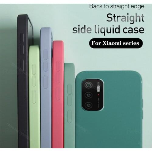 Luxury Original Square Soft Liquid Silicone Case For Xiaomi poco m3 pro poco f3 Redmi Note 10 pro 10s note10 10 s k40 pro Cover