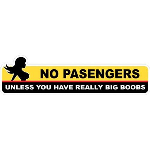 S40882# Self-adhesive Decal No Passengers Car Sticker Waterproof Auto Decors on Bumper Rear Window