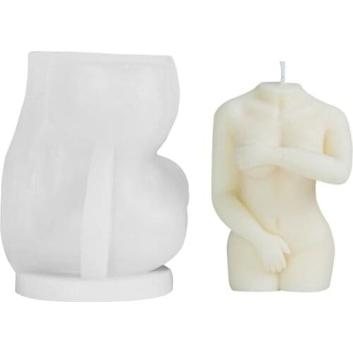 DIY Plump Woman Candle Mold 3D Art Wax Silicone Mold Candle Making Soap Aroma Mould Home Crafts Decoration moldes de silicona
