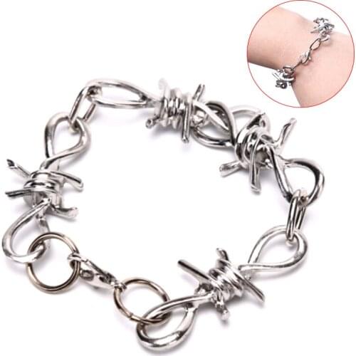 Silver Stainless Steel Chain Link Bracelet Wristband Bangle Jewelry Punk Jewelry
