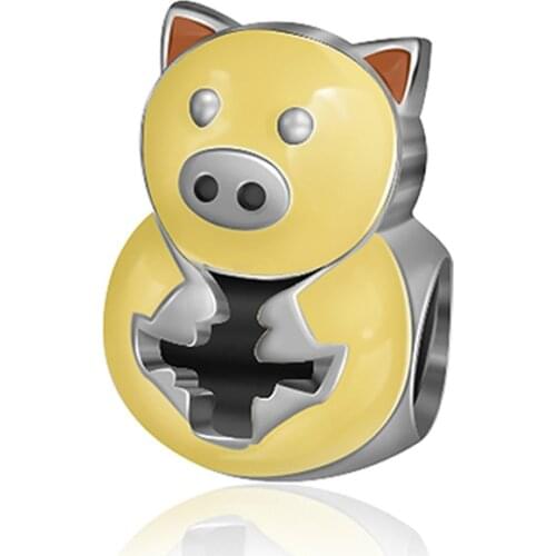 NEW 100% 925 Sterling Silver Charm 1:1 Original Authentic Classic Pig Of The Zodiac Retro Elegant Women Bead 2621-2640