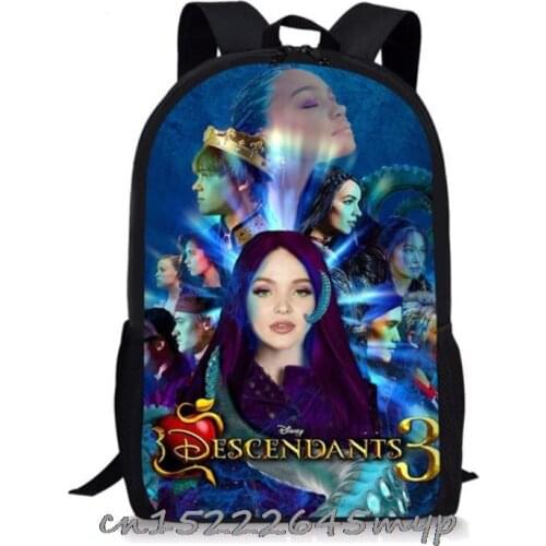 Disney Cartoon Descendants 3 Kids School Bags Toddler Backpack For Girls Boys Large Book Bag Chidlren Gifts Sac A Dos Enfant