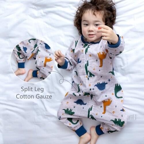 Sleeping Bag Baby Muslin Cotton Infantil Summer Cartoon For Toddler Sleep Sack Kids Slaapzak Bed Soft Children Pajamas Jumpsuit