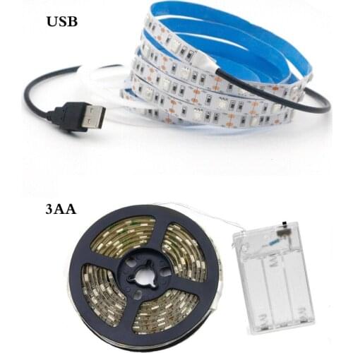 UV USB/AA Battery LED Strip 5V 5050 SMD Ultraviolet Ray Banknote verification Flexible Ribbon Lamp for DJ Fluorescence party