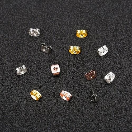 200pcs 316L Stainless Steel Hypoallergenic 3.5x5 4.5x6mm Butterfly Earring Back Stopper for DIY Jewelry Making Findings Crafts