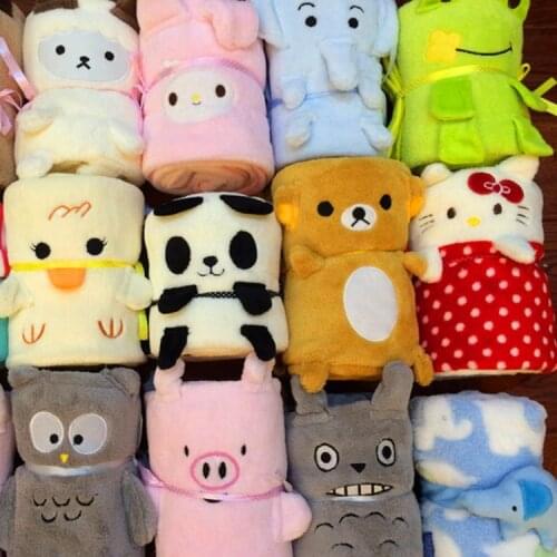 1 piece 100x80cm flannel cartoon owl Totoro panda Elephant Design blanket tv sofa blanket air condition cover blanket carpet