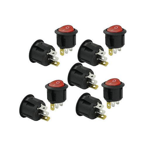 Free shipping!Free shipping !250V/6A 125V/10A AC SPST 3P 2 Position Red Lamp Panel Mount Boat Rocker Switch