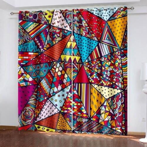 3D Personalized Stripe Pattern Bedroom Mens and Womens Living Room Shade Custom Curtain Suit Bedroom with Hook Accessories