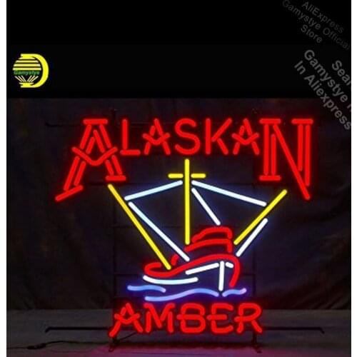 Alaskan Amber Neon Sign Art Handcrafted Boat Neon Bulbs Sign Glass outdoor lighting store Shops Display neon sign letters Board