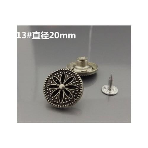 Free shipping 10pcs/lot retro jeans buttons quality metal demin pants buttons 17mm 20mm