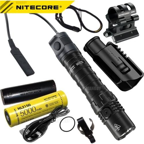 Free shipping nitecore MH12S Rechargeable Flashlight+ NTR10 Tactical Ring+GM02MH Gun Mounts+ RSW3 Remote Switch+ 5000mAh Battery