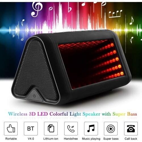 3D LED Wireless Speaker Magic Mirror Colorful Light Speaker Outdoor Party Portable Waterproof Sound Box Speaker with Super Bass