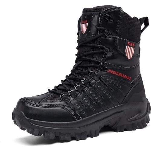 Mens Military Boot Combat Mens Ankle Boot Tactical Big Size 39-46 Army Boot Male Shoes Work Safety Shoes Motocycle Boots