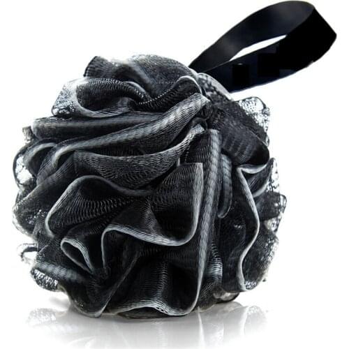 Black&White Bath Ball Soft Bamboo Charcoal Fiber Shower Sponge Puff Loofah Home Rich Bubbles Body Wash Scrubber Balls