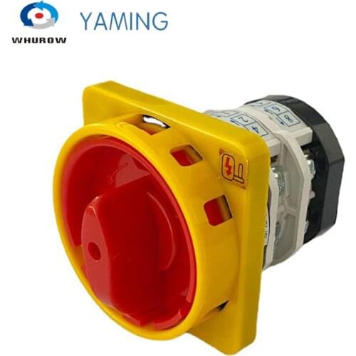 Yaming electric change over switch YMZ12-32/2GS with padlock plate on-off 2 position 2 poles 32A 690V interruptor rotary switch