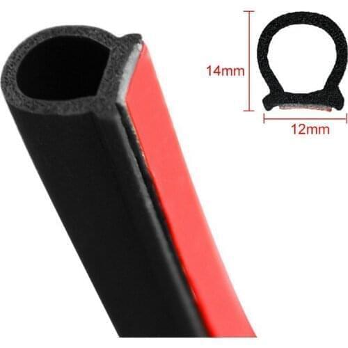 Car Door Rubber Seal Strips D shaped Trim Noise Insulation Weatherstrip D Type Rubber Seal For Car Internal Accessories