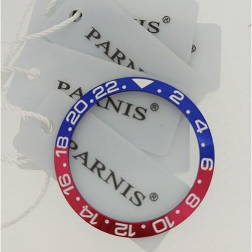 38mm Ceramic Bezel Insert for 40mm GMT Watch Oiginal Ceramic Red & Black Bezel Insert for Parnis 40mm Automatic Watch PA2105