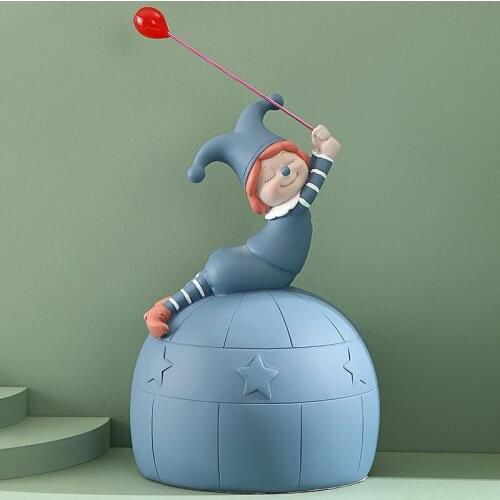 Nordic style cute magic clown piggy bank creative desktop decoration can not take out the coin piggy bank childrens room decor