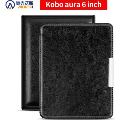 Leather Case for KOBO AURA 6 Inch, Cover for KOBO 6inch ,N514 ,Ultra Slim Funda Magnetic Auto Sleep Capa